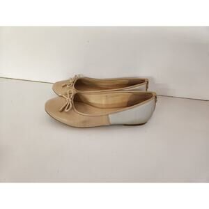 Crown & Ivy Mia Size 8M Nude And Pewter Ballet Flat Loafers Bow Career Wear sz 7